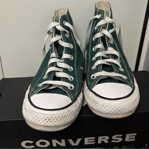 Converse Shoes in Dark Green and White